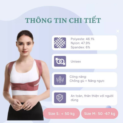 Đai chống gù lưng cải tiến 4.0 mới giúp định hình lưng thẳng khi tập thể dục thể thao - Hàng chính hãng D Danido