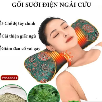 Gối ngải cứu điện giúp ngủ ngon giảm đau mỏi