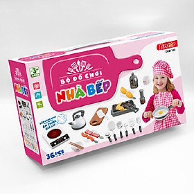 Bộ Đồ Chơi Nhà Bếp Màu Hồng (36 Chi Tiết) DK81146 - Duka