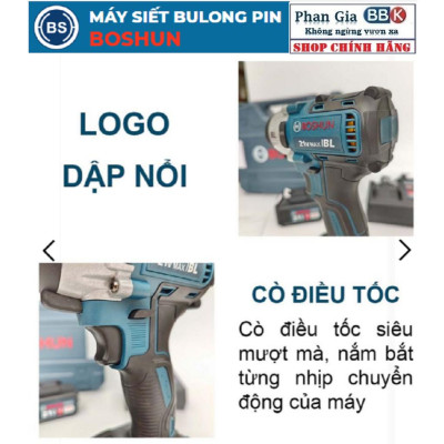 [LOẠI 1] Máy siết bulong Boshun 380NCP Không chổi than siêu khỏe - Đầu 2 trong 1 bảo hành chính hãƞg
