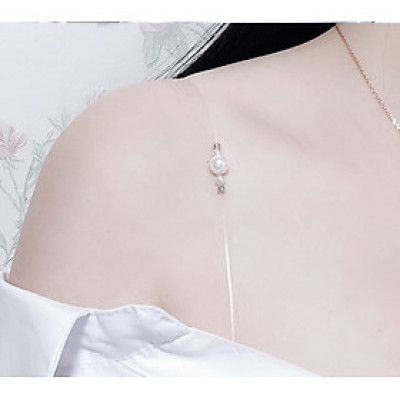 Dây đeo áo ngực dây áo con dây áo bra phối ngọc trai và hạt cườm độc đáo