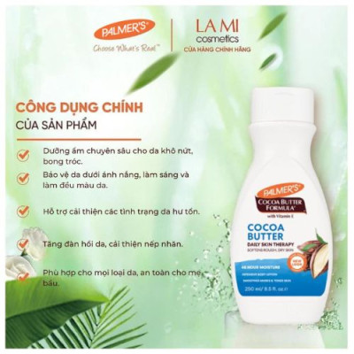 Sữa dưỡng thể Bơ Cacao dành cho da khô, sần, không nhờn rít Palmer