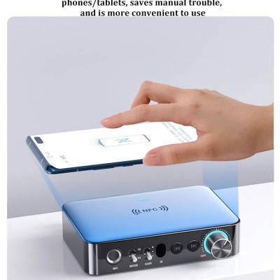 ROGTZ - Bộ Thu Phát Âm Thanh Bluetooth Đa Năng M16 Pro NFC 5.1, Giao Thức A2DP/AVRCP/HFP/SBC, Phạm Vi Hoạt Động 30m, Màn Hình LED, Chip DAC, Pin Lithium Ion 1200mah, Kết Nối Đa Dạng AUX 3.5mm, RCA, Optical, Coaxial, USB, TF, Mic 6.5mm - Hàng Chính Hãng