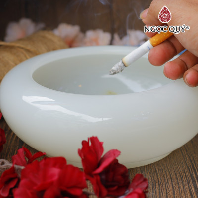 Gạc tàn đá mã não 6x18cm miệng rộng 12cm - Ngọc Quý Gemstones