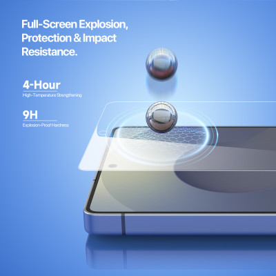 Kính Cường Lực kèm khung trợ dán Dux Ducis Roga cho Samsung Galaxy S25 Ultra/ S25 Edge, không viền đen, cảm ứng vân tay_ Hàng Chính Hãng