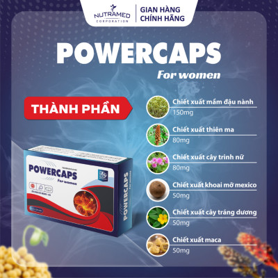 Viên uống Powercaps For Women hỗ trợ tăng cường sinh lý và cân bằng nội tiết tố nữ (30 viên) - Nutramed