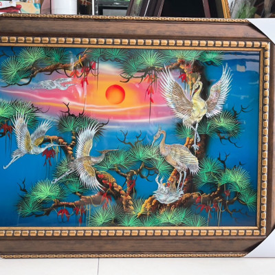 Tranh sơn mài - TÙNG HẠC DIÊN NIÊN -Size 40x60 cm - Ý Nghĩa Phong Thủy