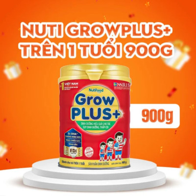 2 Hộp Sữa Bột Nutifood Grow Plus+ Đỏ (900g)