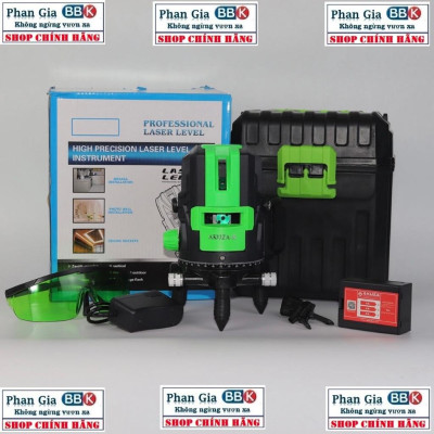 [chính hãƞg] Máy Cân Mực 5 Tia Xanh AKUZA Siêu Sáng, Bộ máy 2 pin, Bảo Hành 1 Năm