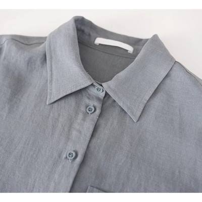 Set Đồ Nữ LINEN Haint Boutique Sơ Mi Cổ Vest Mix Short Lửng Chất Vải Mềm Mát Phong Cách Ulzzang Bv05