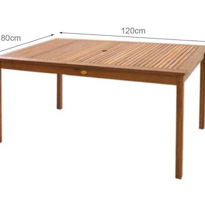 Bộ Bàn Java 6 Ghế Xếp Paradiso IBIE NS3017A (80 x 120 x 72 cm) - Nâu