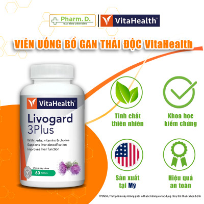 Viên Uống Bổ Gan, Thải Độc Gan, Hỗ Trợ Viêm Gan VITAHEALTH Livogard 3Plus (60 Viên)
