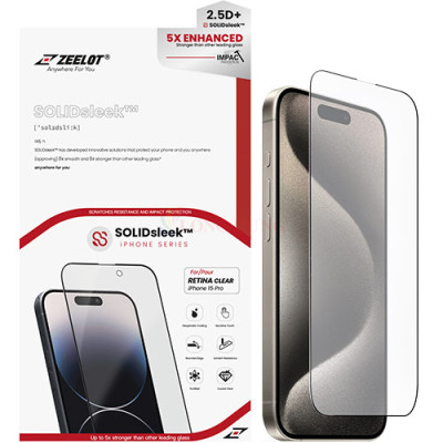 Dán màn hình cường lực Full viền Zeelot SOLIDsleek dành cho iPhone 15 Pro Max/15 Pro/15 Plus/15/14/13/12/11 - Hàng chính hãng