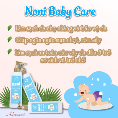Dầu gội sữa tắm thảo mộc 2 trong 1 cho bé - 100% từ thảo dược thiên nhiên có khả năng kháng khuẩn và làm sạch như khổ qua rừng, lá khế, sài đất, … giúp làm sạch và bảo vệ làn da bé, ngăn ngừa mụn nhọt, rôm sẩy