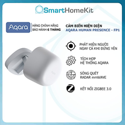 Cảm biến hiện diện Aqara FP1E Human Presence Sensor, phát hiện bằng sóng microWave, tương thích HomeKit - Hàng chính hãng