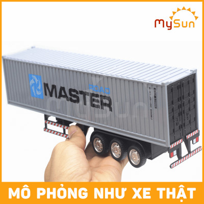Xe container đồ chơi mô hình xe bồn đầu kéo công ten nơ chở xăng ô tô kim loại cho bé MySun