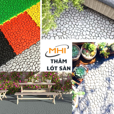 Vỉ Nhựa Lót Sàn Ban Công Kiểu Viên Sỏi. Tấm nhựa lót sàn Nhà Tắm/Hồ Bơi/Sân Thượng/Sân Vườn. Hàng VNXK 