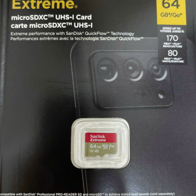 Thẻ Nhớ MicroSDXC SanDisk Extreme V30 A2 64GB 170MB/s SDSQXAH-064G-GN6MN - Hàng Chính Hãng 