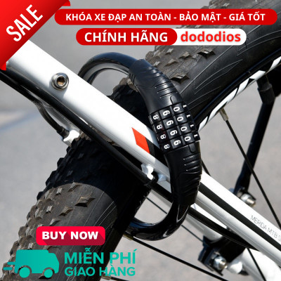 Khóa xe đạp thể thao tròn dododios chống trộm lõi thép, 4 số an toàn không cần chìa khóa tiện lợi - Hàng chính Hãng dododios