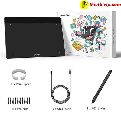 Bảng Vẽ Điện Tử XP-Pen Deco Fun L 10X6 inch Android Hỗ Trợ Cảm ứng Nghiêng kèm Bút Vẽ Không Sạc P01 - Hàng Chính Hãng