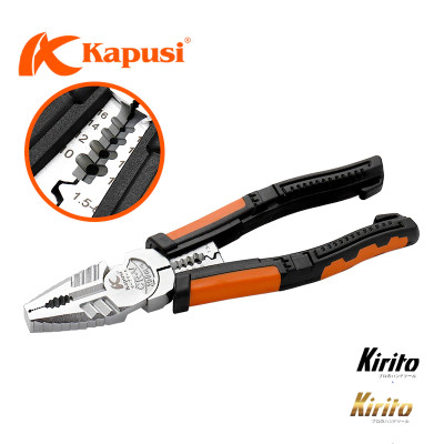 Kìm điện đa năng 8.5inch 215mm KAPUSI Japan, thép CR-V độ cứng cao lưỡi kìm sắc bén k8080