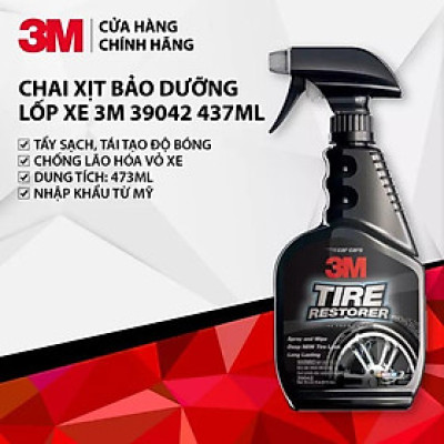 Chai xịt chăm sóc, lốp phục hồi vỏ xe cao su 3M Tire Restorer PN39042