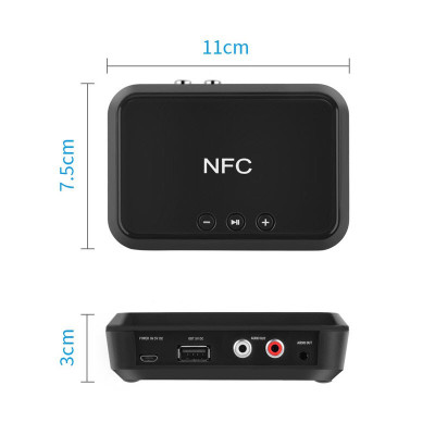 ROGTZ - Bộ Nhận Bluetooth NFC BL-B10 - Bluetooth 4.1, Phạm vi hoạt động 10m, Nguồn DC 5V/2A, Cổng kết nối Bluetooth USB RCA 3.5mm, Hỗ trợ NFC, Phát nhạc từ USB, Âm thanh chất lượng cao, Kết nối dễ dàng - Hàng Chính Hãng