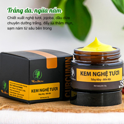 Bộ trắng da, sạch nám toàn diện Wonmom (Sữa rửa mặt+Kem nghệ tươi+Serum vitamin C+ Mặt nạ nghệ)