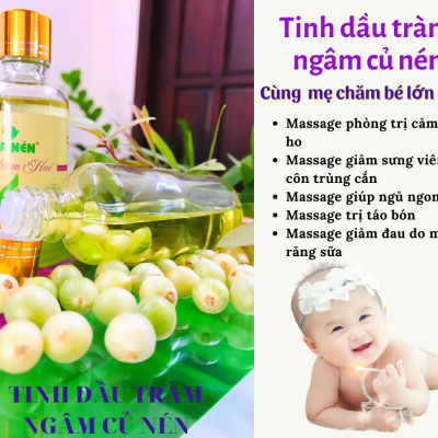 Tinh dầu Tràm ngâm củ nén 100ml - Hoa Nén - Chuẩn VietGAP - Chăm sóc sức khoẻ mẹ và bé