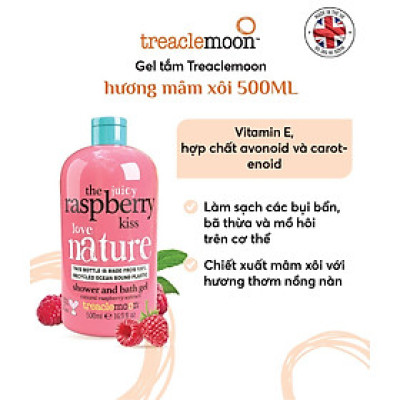 Gel tắm chiết xuất Quả mâm xôi Treaclemoon 500ml