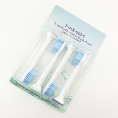 Bộ 4 đầu bàn chải đánh răng điện HX-6054 cho máy Philips Sonicare cho răng nhạy cảm HX3, HX6, HX7, HX8, HX9, R, FlexCare +, FlexCare, HealthyWhite, HydroClean, EasyClean, DiamondClean