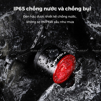 Đèn Đuôi Xe Đạp Thông Minh HJ-078 Chống Nước Cảm Biến Phanh Đi Đêm, sạc Type-C dung lượng 250mAh - Mai Lee