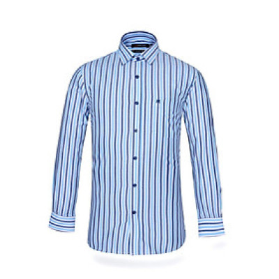 Áo sơ mi nam KHATOCO dài tay kẻ sọc A1MD468T1-CNSC001-2406-D