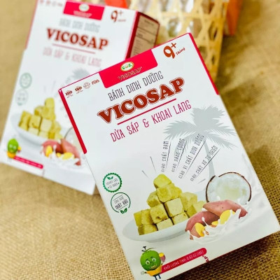 Bánh dinh dưỡng VICOSAP làm từ dừa sáp không chiên qua dầu ăn vặt healthy cho bé