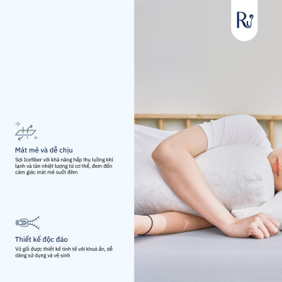 Vỏ Gối Ôm IceFiber™ Ru9 Mát Lạnh - Công Nghệ Sợi Lạnh Mang Lại Cảm Giác Ôm Thoải Mái, Mát Mẻ