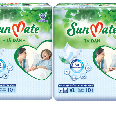 Combo 2 Tã Dán Người Lớn SunMate G2 Size XL10 (10 Miếng)