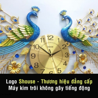 Đồng Hồ Treo Tường Con Chim Công Khổng Tước Kim Trôi A999 Nghệ Thuật Cao Cấp Shouse hiện đại quà tặng tân gia nhà mới