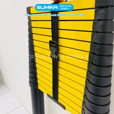 Thang nhôm rút gọn Sumika SKS510 - Chiều cao tối đa 5.1m, sơn tĩnh điện, chống trầy xước