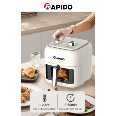 Nồi chiên không dầu Rapido RAF 7.0M3, dung tích 7 lít, công suất 1700W, nhỏ gọn, bảo hành 1 năm toàn quốc - Hàng chính hãng