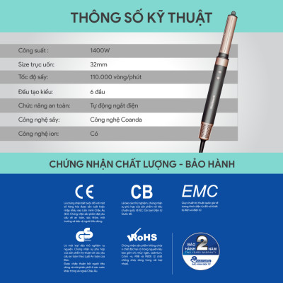 Máy Tạo Kiểu Tóc BlueStone HSB-1768 1400W - Hàng Chính Hãng