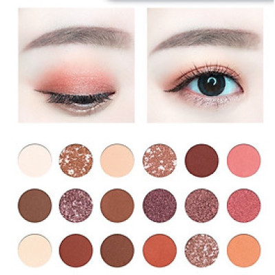 Kẻ mắt 18 màu gồm 12 màu lì và 6 màu nhũ mềm mịn ,siêu bám da ,không bị trôi ,lem , dụng cụ trang điểm ,có thể phối màu yêu thích giúp đôi mắt nổi bật hơn , tôn lên vẻ đẹp ngọt ngào nữ tính