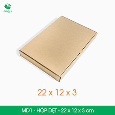 MD1 - 22x12x3 cm - 100 Thùng hộp carton trơn đóng hàng