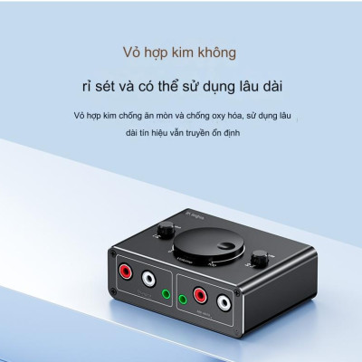 SOAIY Bộ Chia Âm Thanh 2 Chiều, Từ 1 Thiết Bị Ra 2 Loa, Tai Nghe Hoặc Từ 2 Thiết Bị Ra 1 Loa/ Tai Nghe JH-Q280 - Hàng Nhập Khẩu