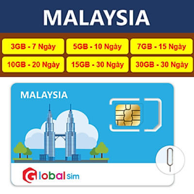 SIM DU LỊCH MALAYSIA - GÓI CỐ ĐỊNH (HÀNG CHÍNH HÃNG)