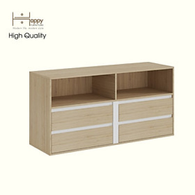 HAPPY FURNITURE , Tủ lưu trữ 4 ngăn kéo  , THK_319 , 140cm x 45cm x 70cm DxRxC