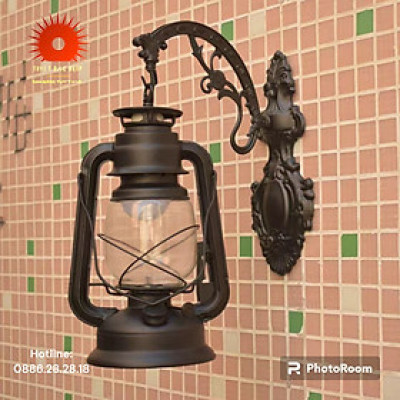 Đèn tường trang trí cổng cầu thang dạng đèn dầu lắp cổng gắn tường decor CHONGBAO bảo hành 24 tháng
