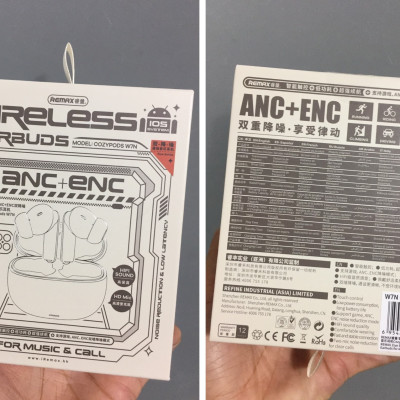 Tai nghe không dây bluetooth V5.3 công nghệ khử ồn kép Remax CozyPods W7N _ Hàng chính hãng