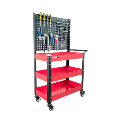 XE ĐẨY DỤNG  CỤ 3 NGĂN CÓ TẤM TREO