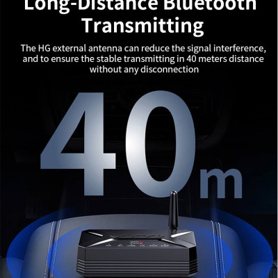 ROGTZ - Bộ Thu Phát Bluetooth 5.0 2 in 1 R22 - Chế độ chuyển đổi linh hoạt, Âm Thanh HD, Độ Trễ Thấp, Khoảng Cách 40m, Hỗ trợ aptX HD, Chip thông minh, Cổng kết nối đa dạng RCA AUX USB - Hàng Chính Hãng