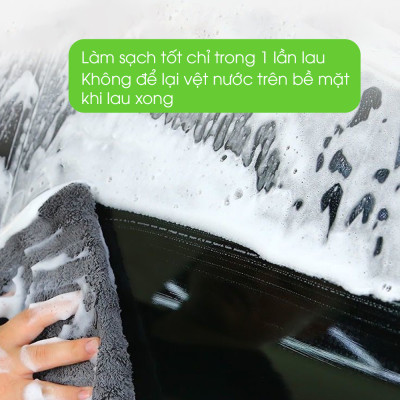 Khăn lau xe ô tô chuyên dụng đa năng microfiber, siêu thấm, khổ to, không để lại bụi vải TÂM LUÂN Chổi lau tẩm dầu - Hàng chính hãng